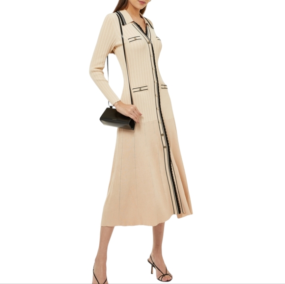 SANDRO ALEXANDRINE RIBBED KNIT DRESS - Picture 3 of 13